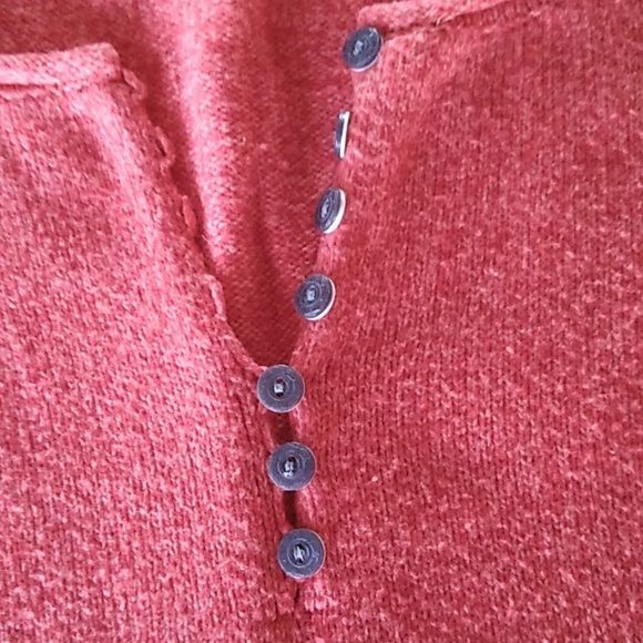 Sundance Orange Red Homestead Henley1/4 Button Sweater Size PS - Picture 4 of 8